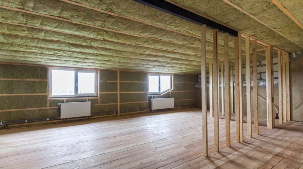 Under-constuction house for soundproofing home